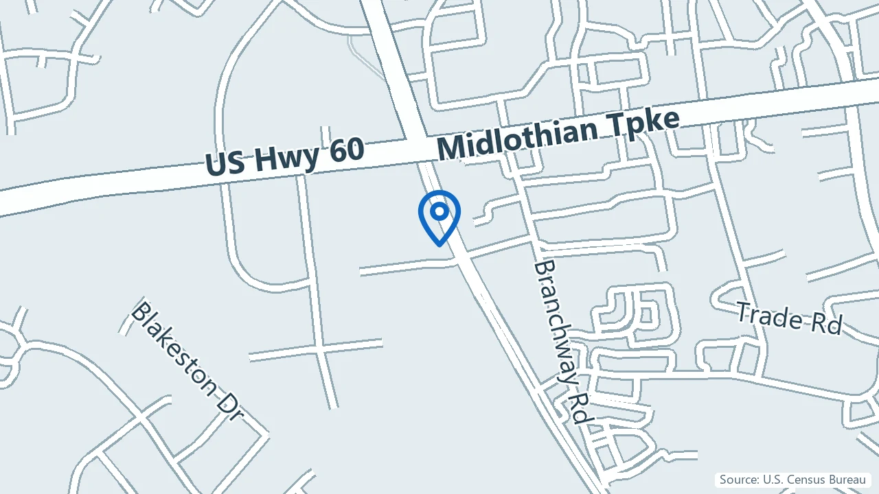 Map showing Foundation Medical Group in Richmond, Virginia