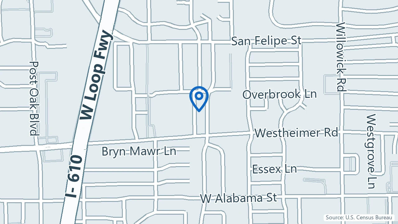 Map showing The PsyClinic in Houston, Texas