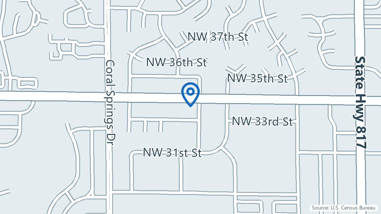 Map showing CARMAhealth in Coral Springs, Florida