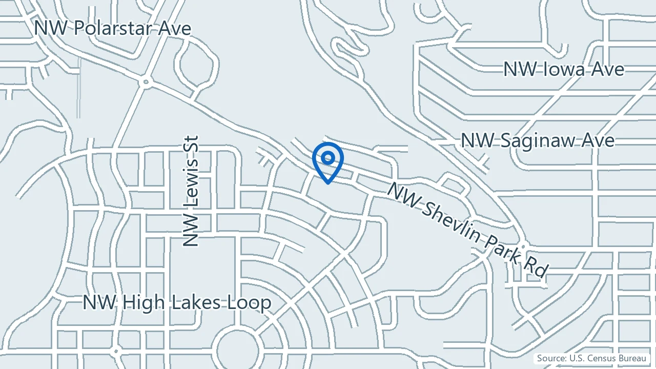 Map showing Evolve Health in Bend, Oregon