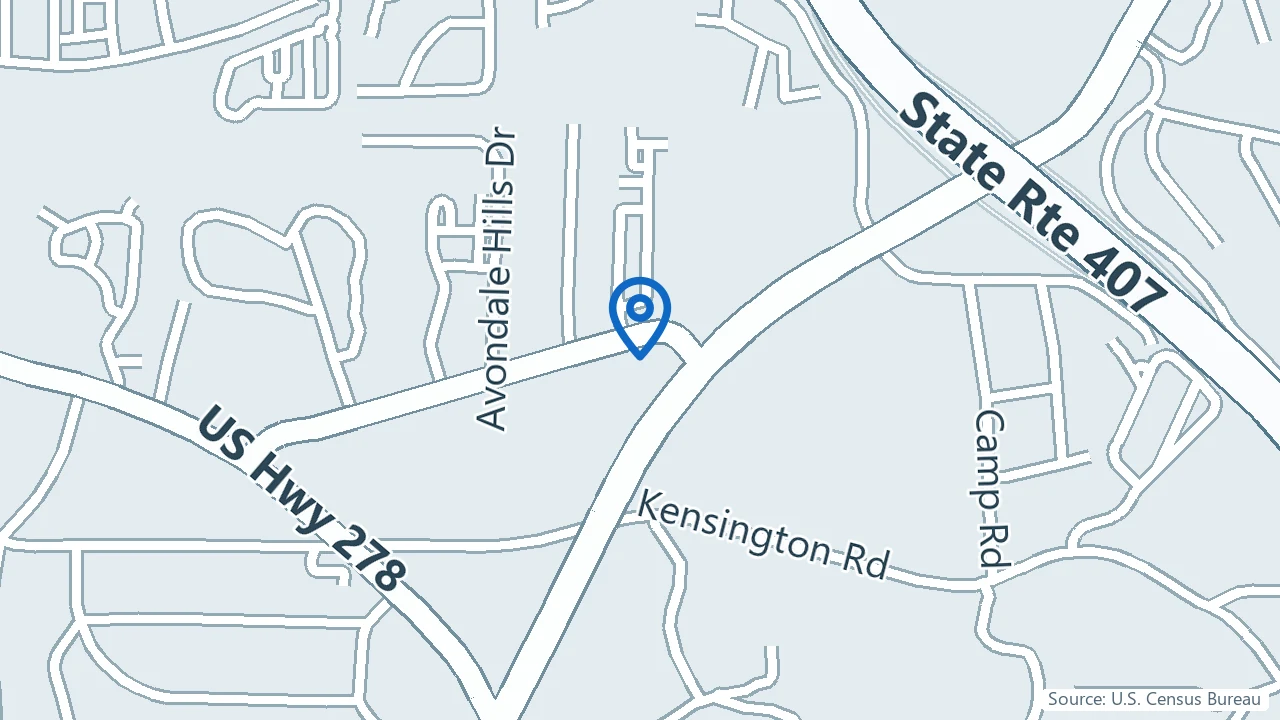 Map showing SOLUTIONS Pain and Spine Doctors in Decatur, Georgia