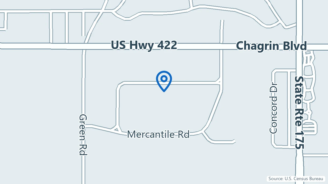 Map showing PsychPlus in Beachwood, Ohio