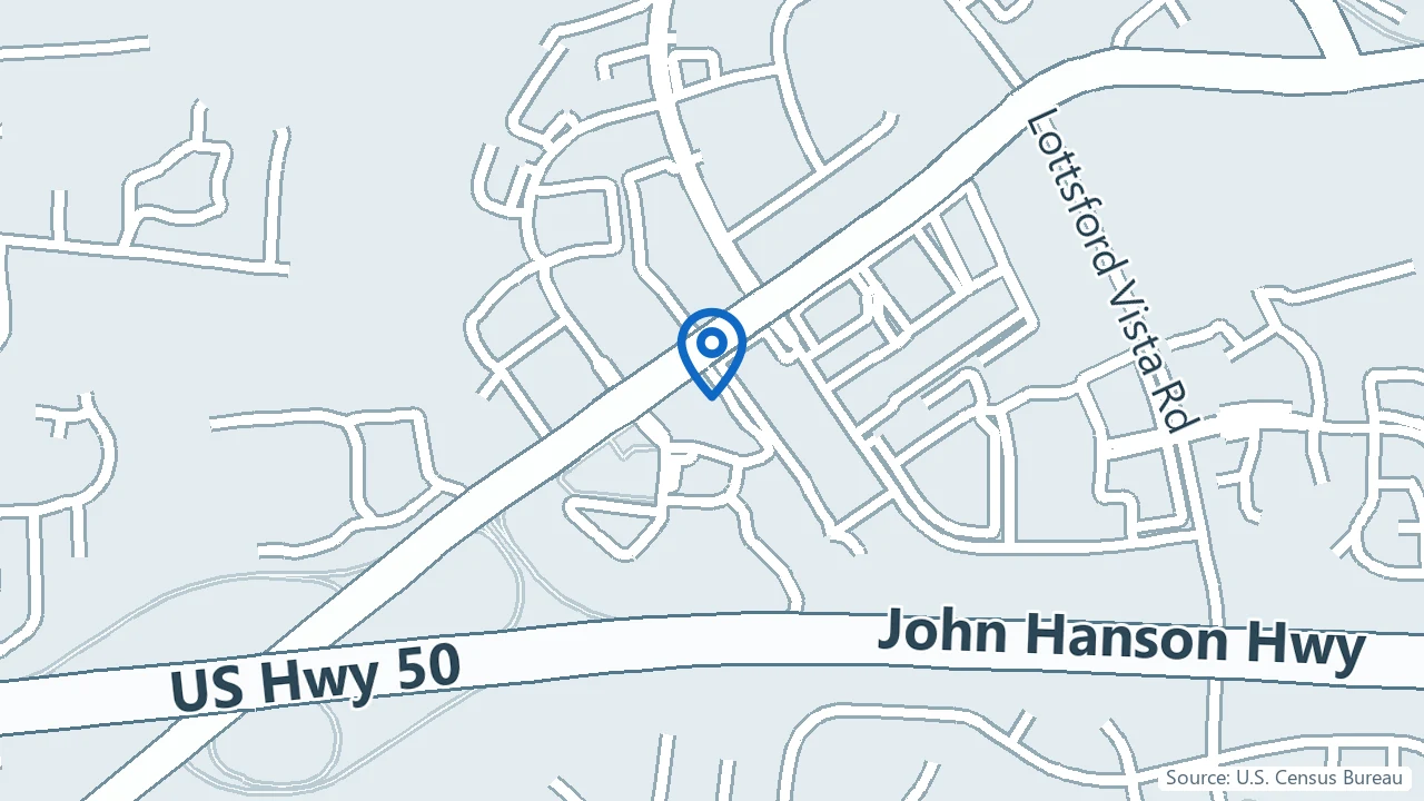 Map showing Columbia Mental Health in Bowie, Maryland
