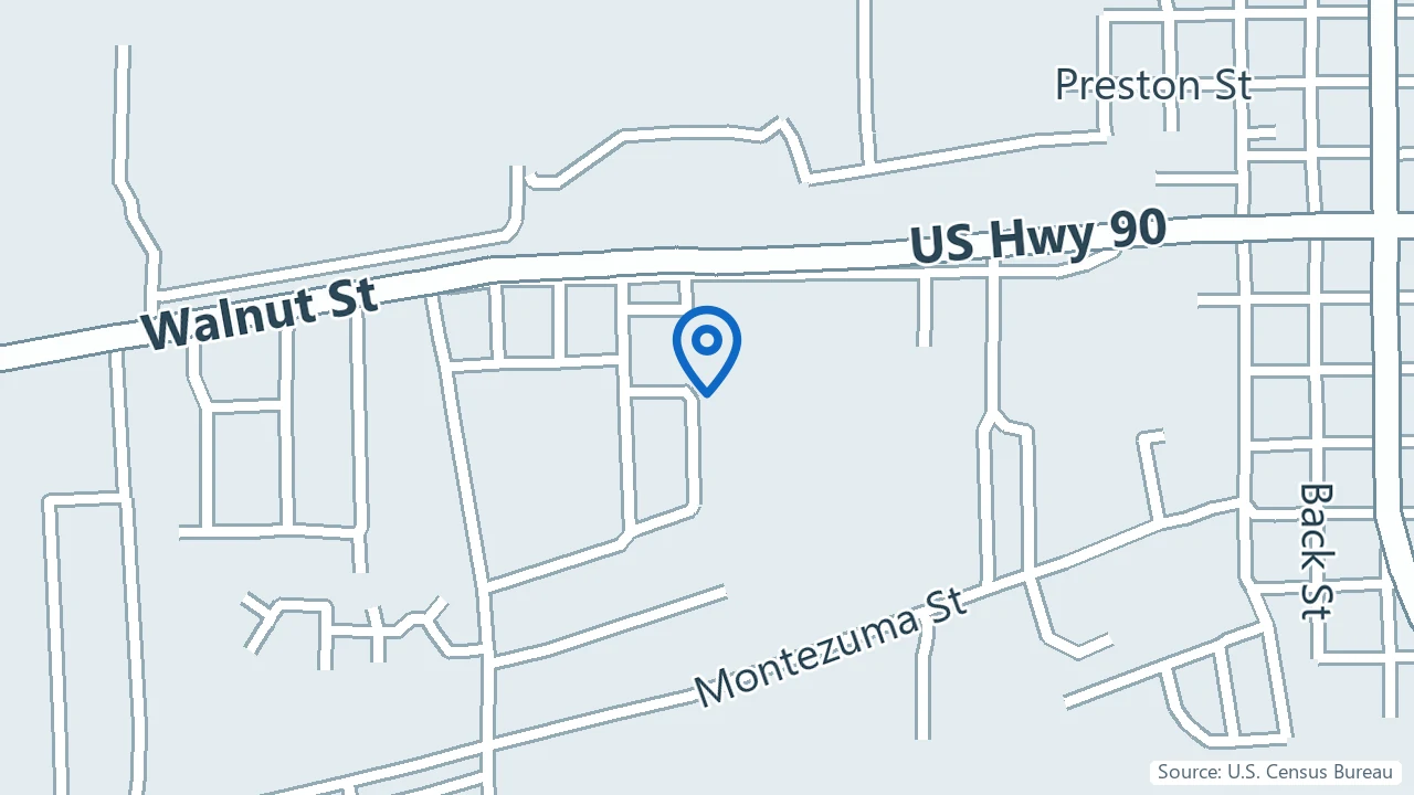 Map showing Riverbend Wellness in Columbus, Texas