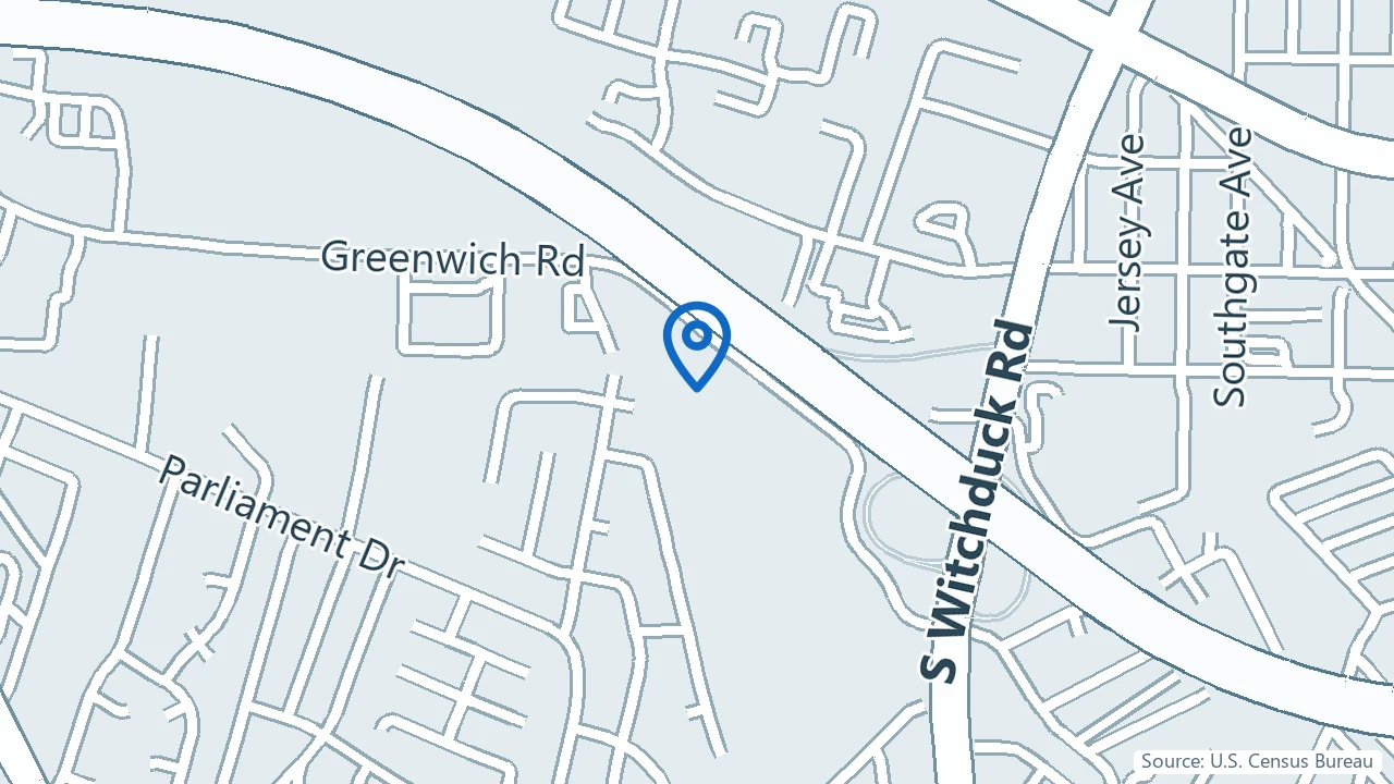 Map showing Lake View Psychotherapy in Virginia Beach, Virginia