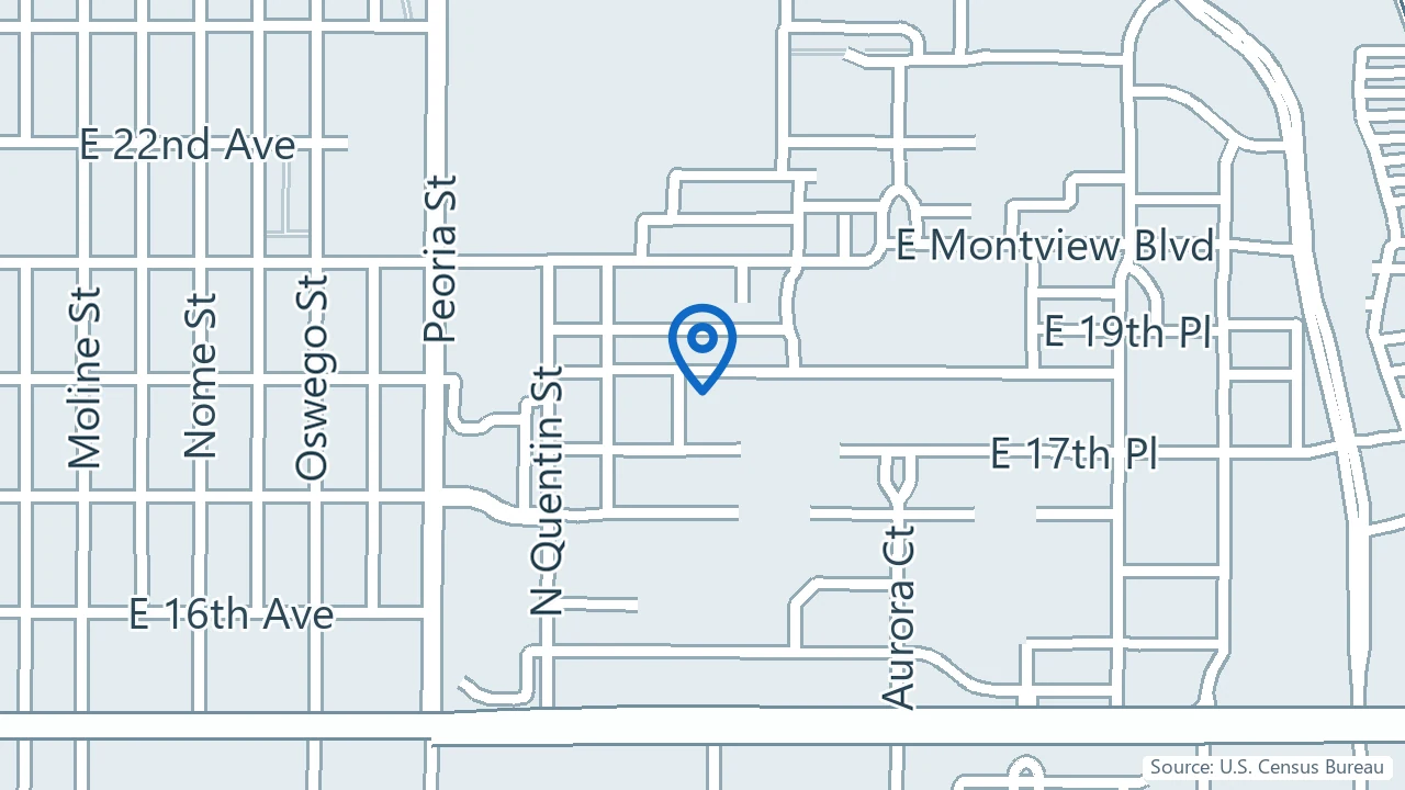 Map showing CU Medicine Esketamine Clinic in Aurora, Colorado