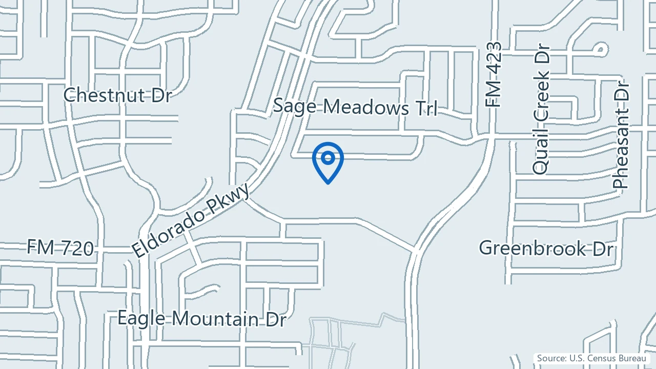 Map showing VASAV Health in Little Elm, Texas