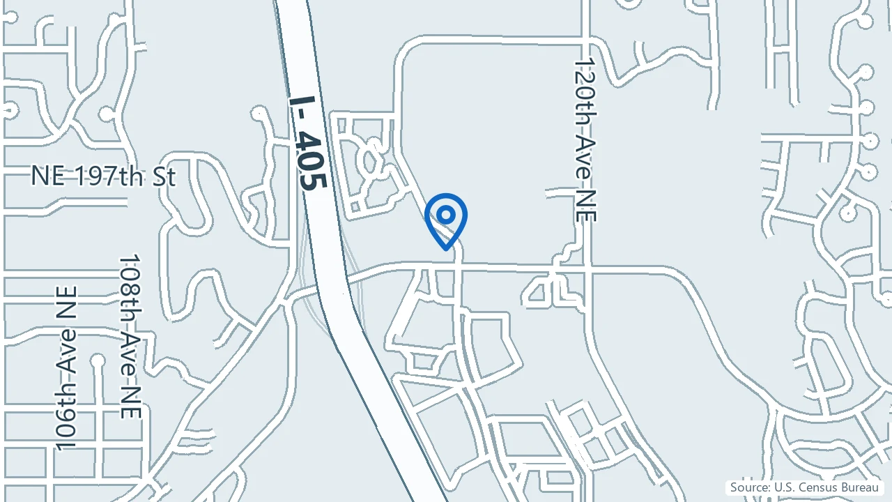 Map showing Bothell Psychiatric Associates in Bothell, Washington