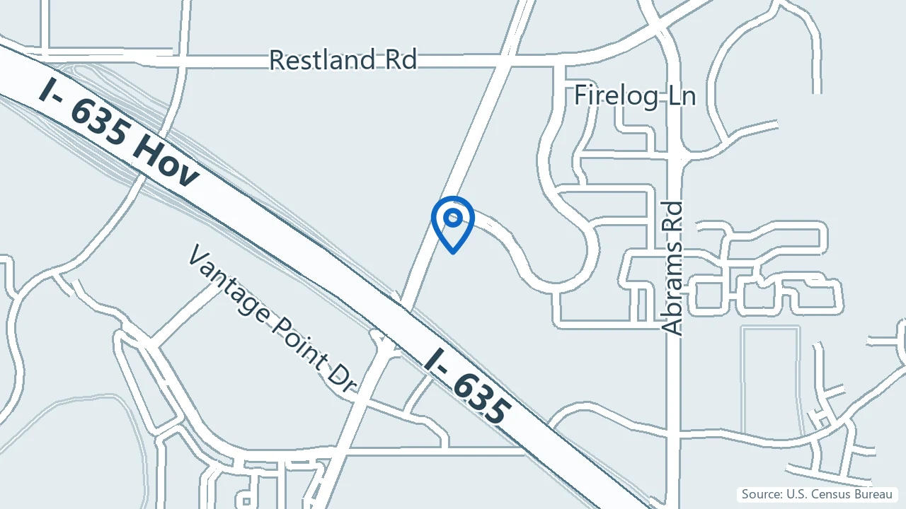 Map showing Dallas Ketamine Specialist in Dallas, Texas