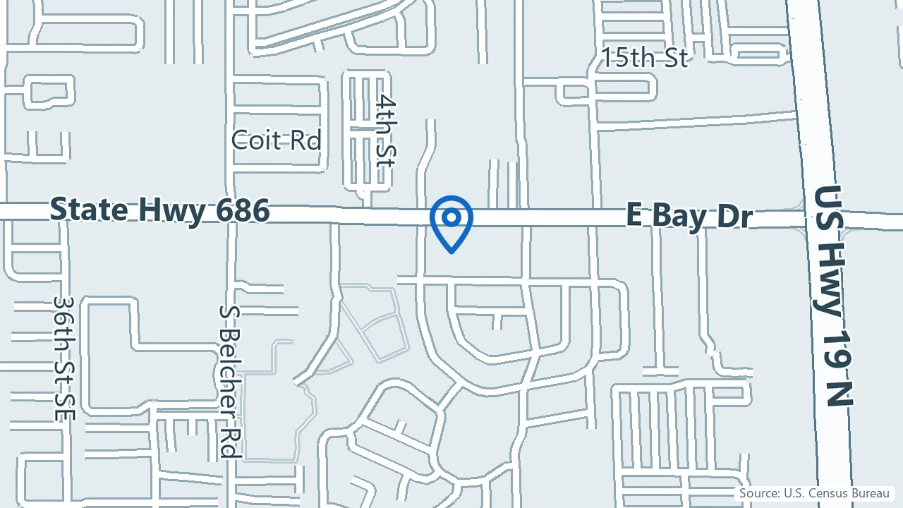 Map showing Valor Health Solutions in Clearwater, Florida