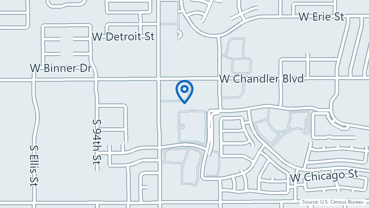 Map showing Synova Health in Chandler, Arizona