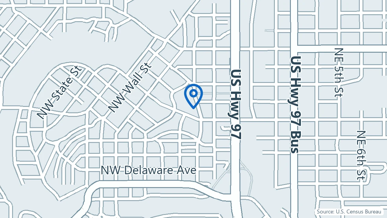 Map showing BestMind Behavioral Health in Bend, Oregon