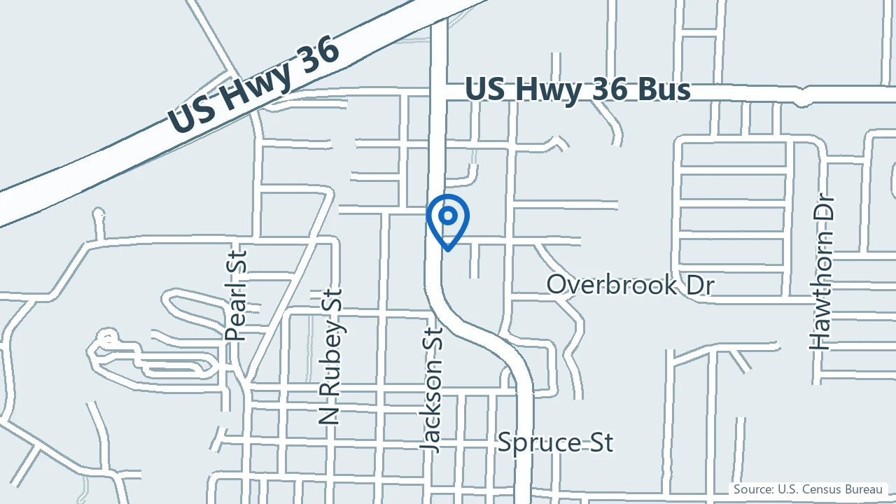 Map showing Complete Family Medicine in Macon, Missouri
