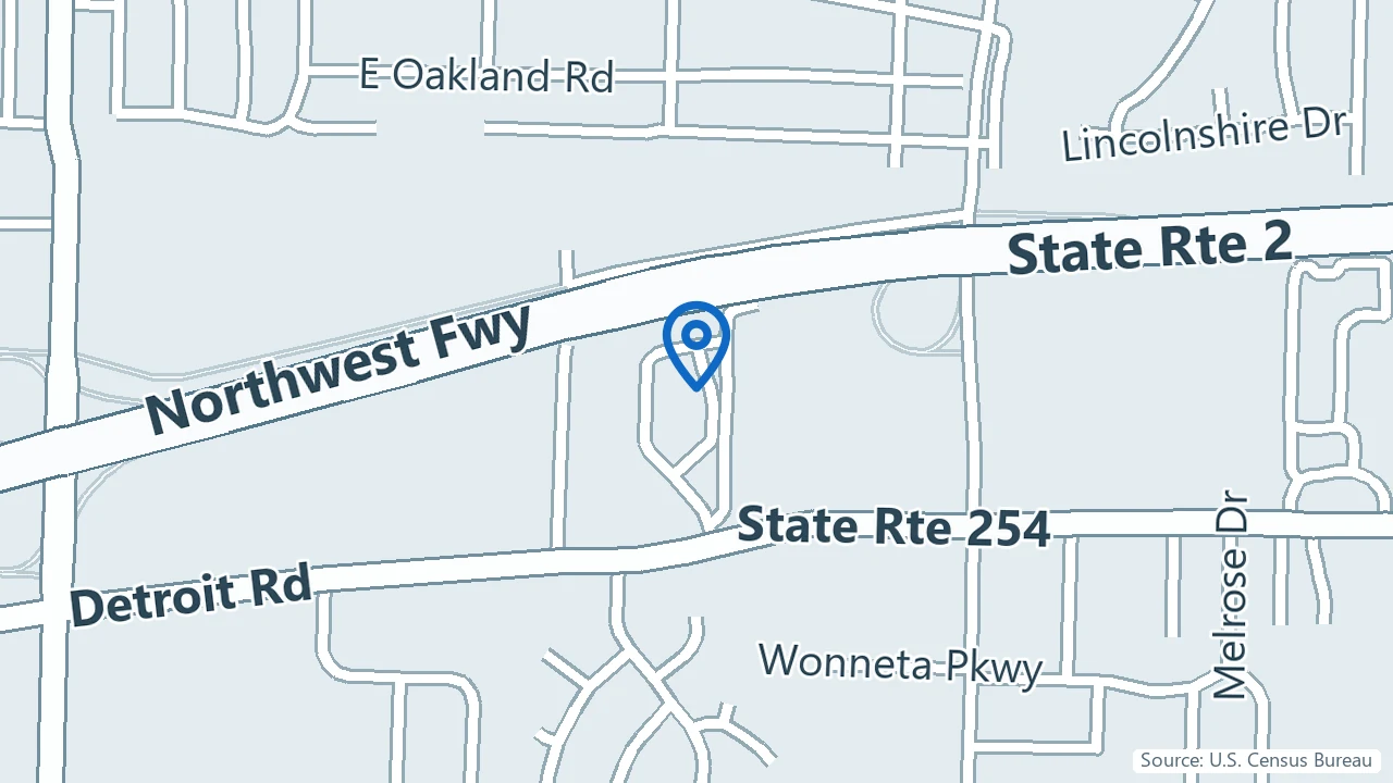 Map showing PsychPlus in Westlake, Ohio