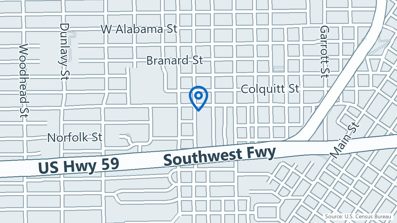 Map showing Michael D Lesem, MD PA in Houston, Texas