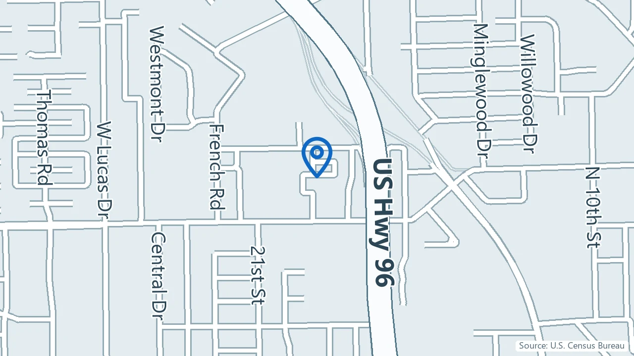 Map showing Beaumont Psychiatric Clinic in Beaumont, Texas