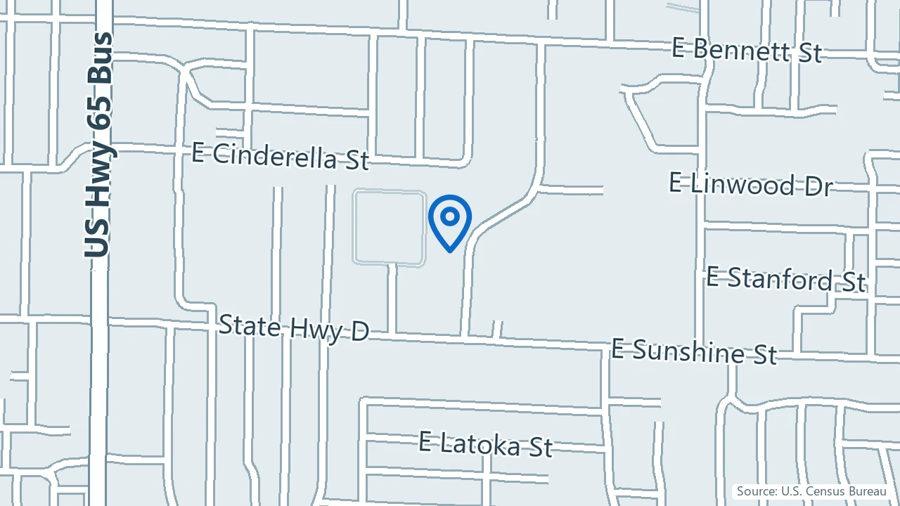 Map showing Elite Professional Providers in Springfield, Missouri