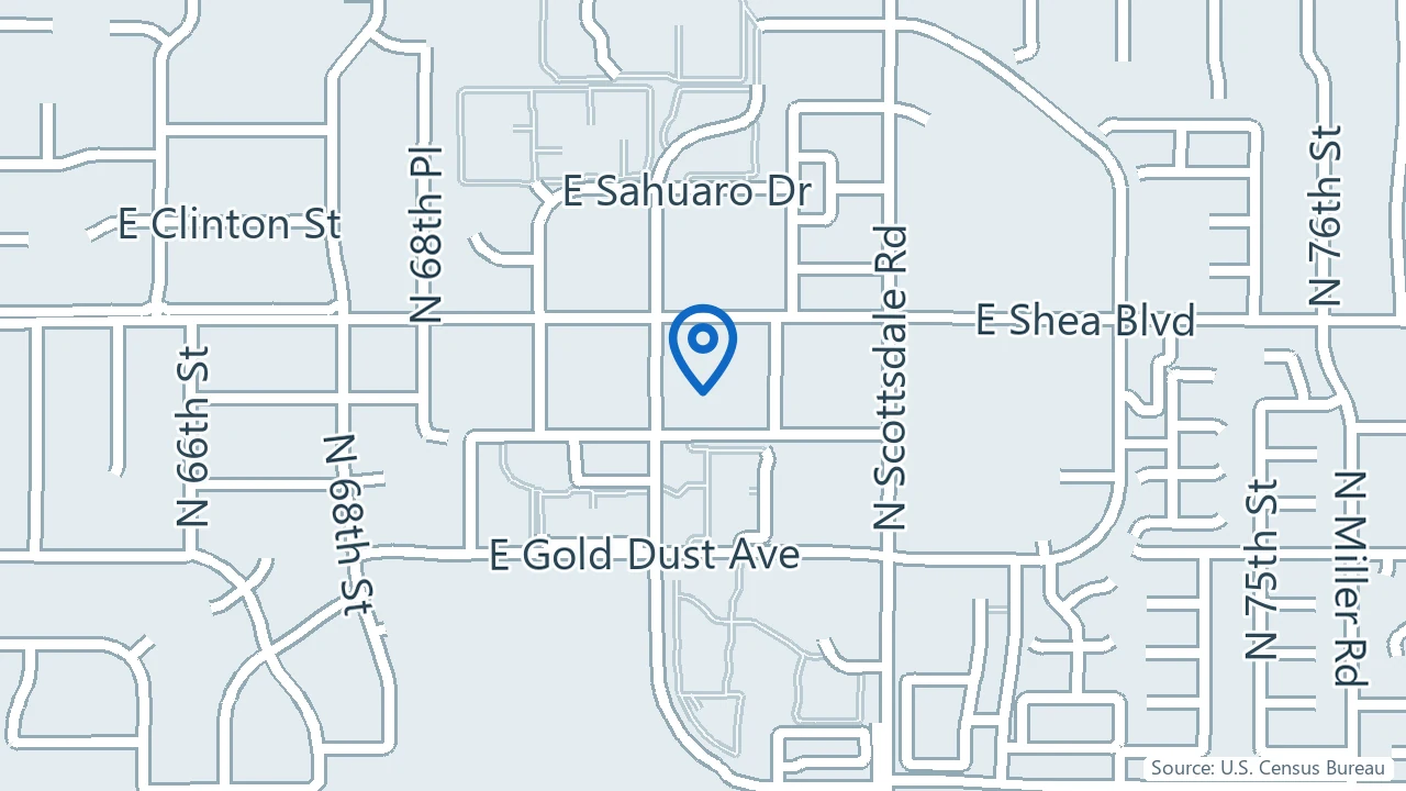 Map showing The Schulte Institute in Scottsdale, Arizona