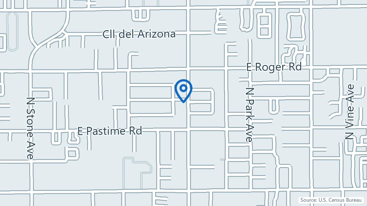Map showing Wellbeing Institute in Tucson, Arizona