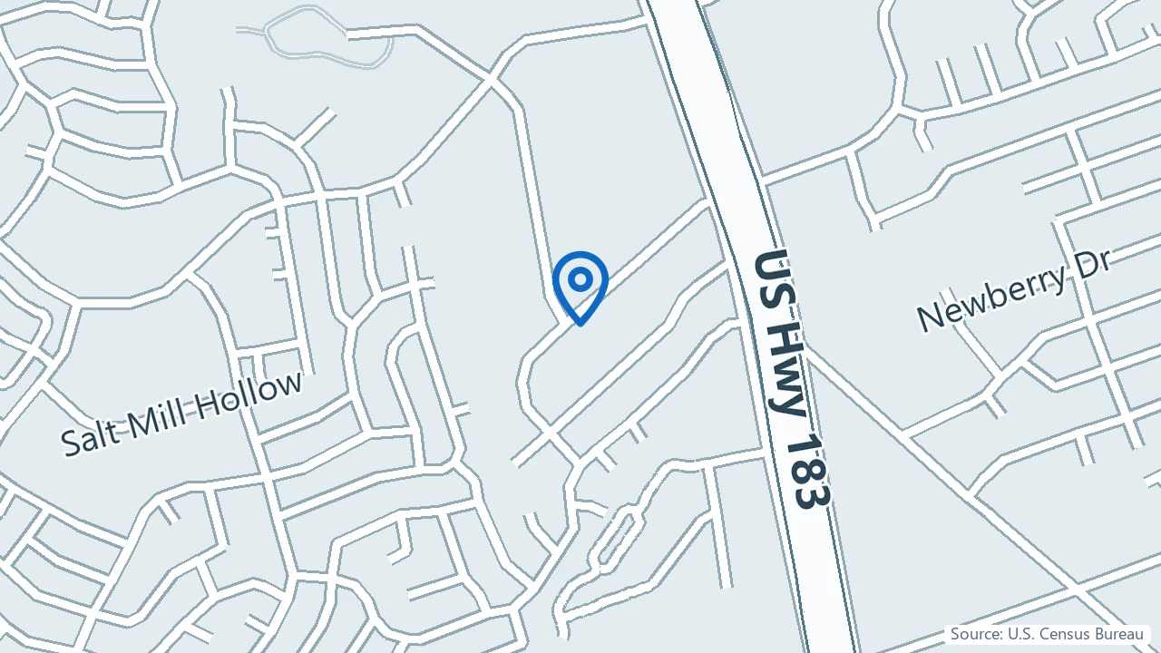 Map showing KwikPsych in Austin, Texas