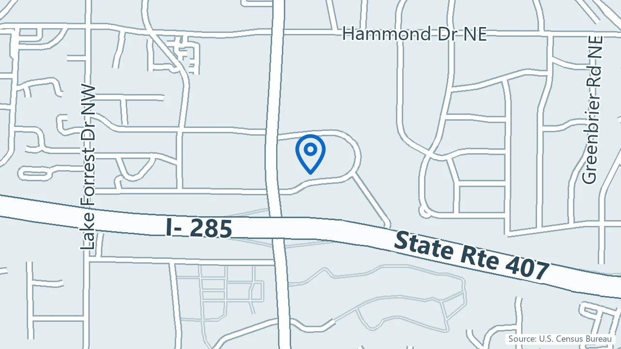 Map showing Atlanta Ketamine Center in Sandy Springs, Georgia