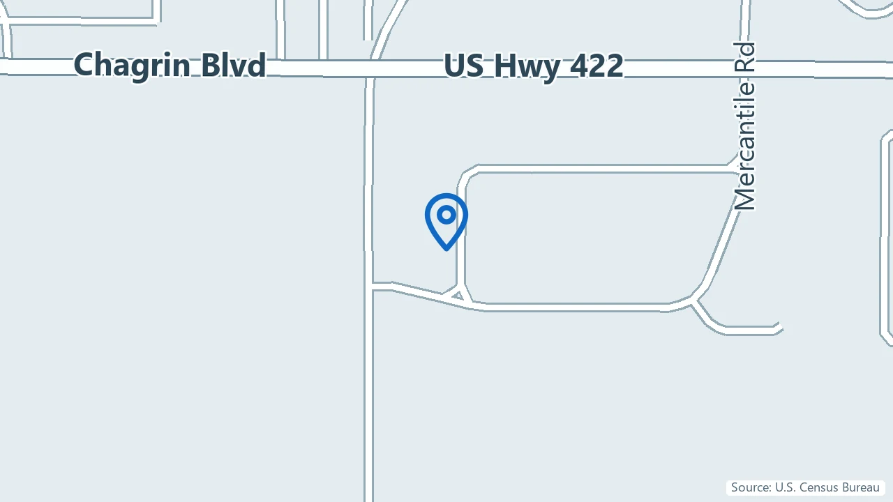 Map showing CarePoint Infusion Center in Beachwood, Ohio