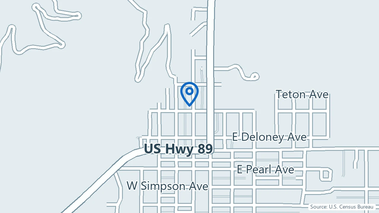 Map showing Jackson Hole Ketamine Clinic in Jackson, Wyoming