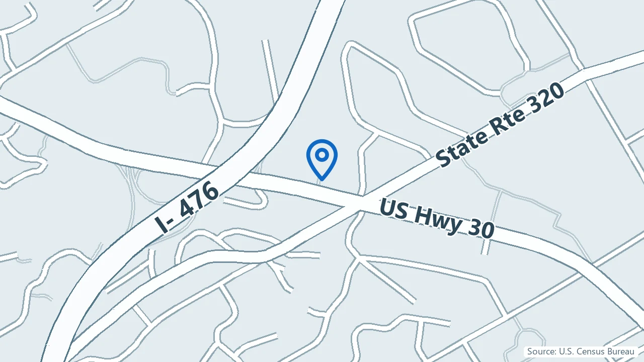 Map showing Complete Mind Care in Villanova, Pennsylvania