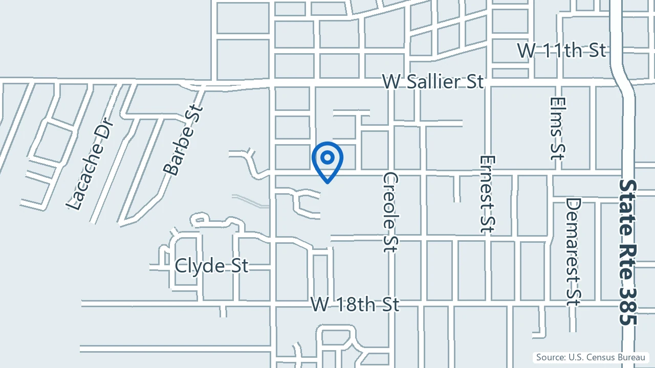 Map showing Dyer Psychiatric Services in Lake Charles, Louisiana