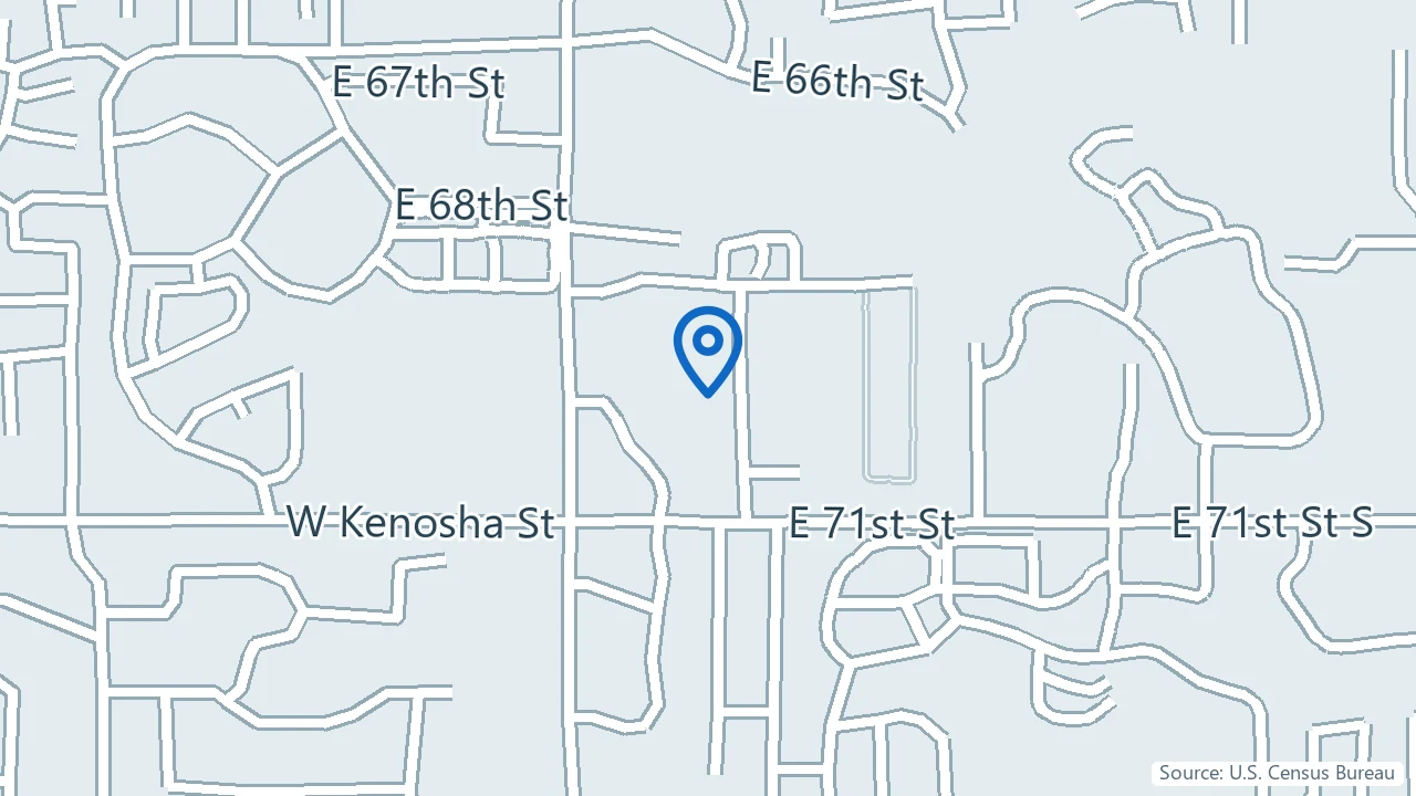 Map showing Faith Health Center in Tulsa, Oklahoma