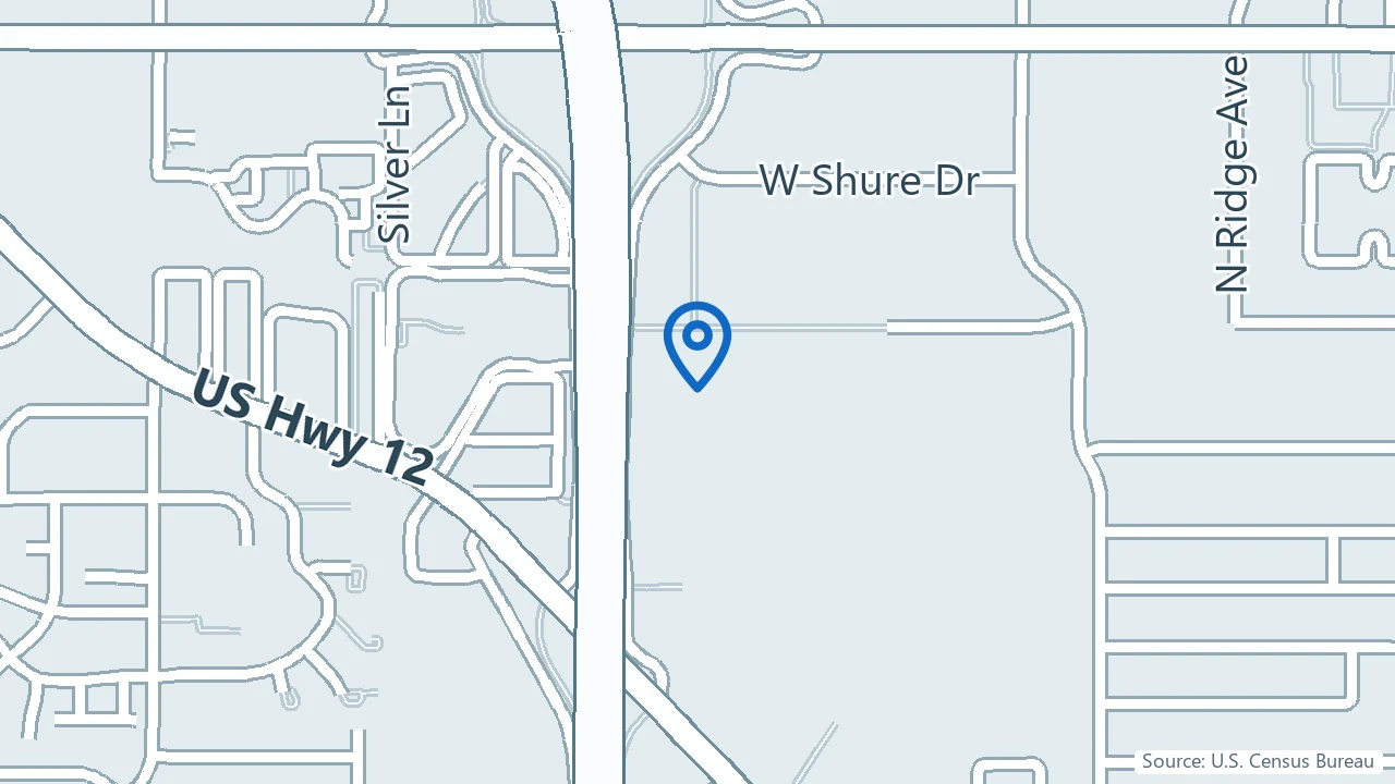 Map showing NeuMind Clinic in Arlington Heights, Illinois