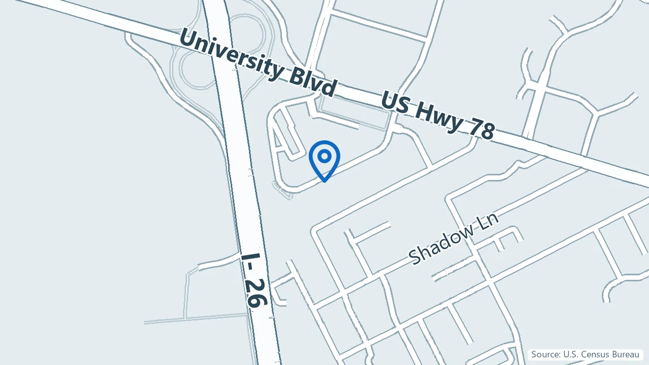Map showing Trident Pain Center in North Charleston, South Carolina