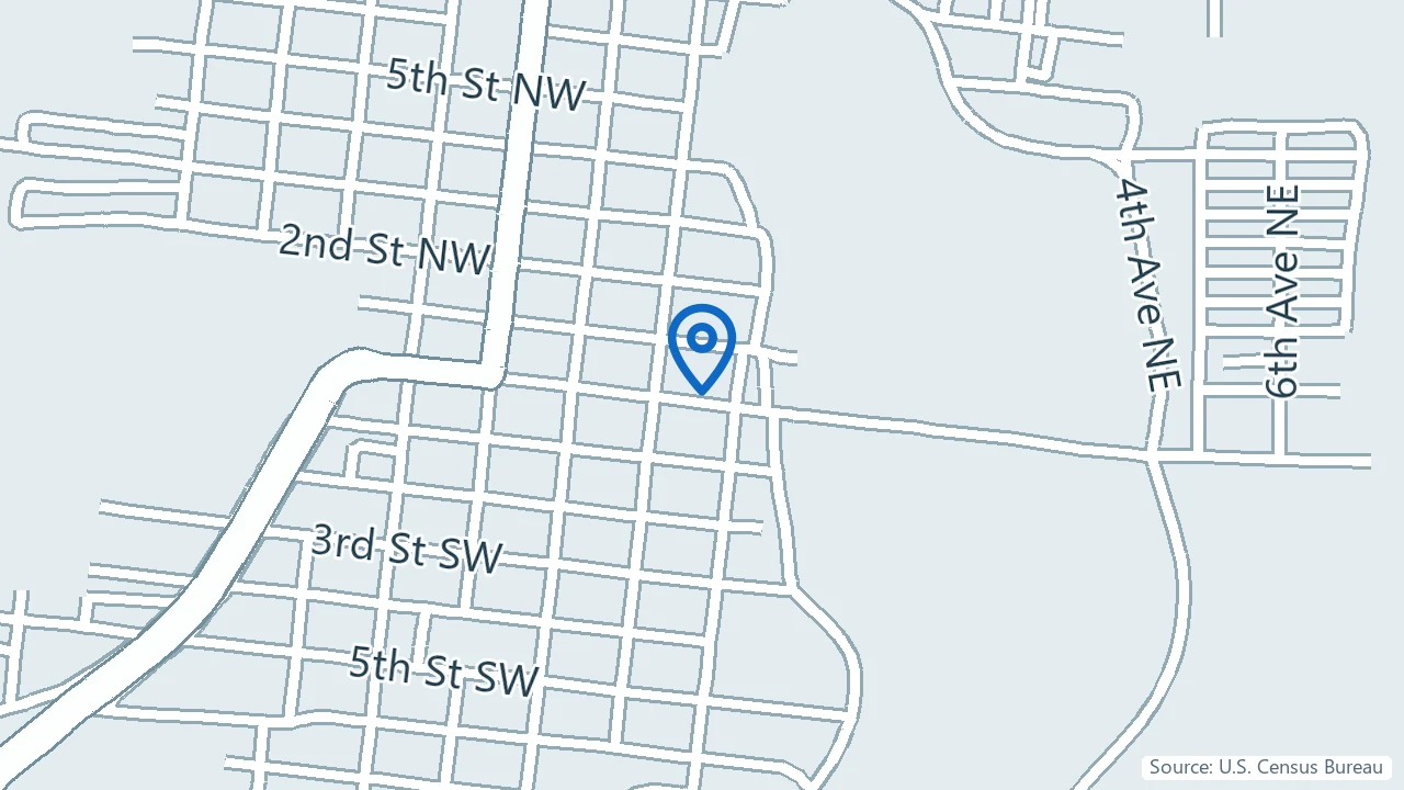 Map showing Northern Tranquility Mental Health Services in Chisholm, Minnesota