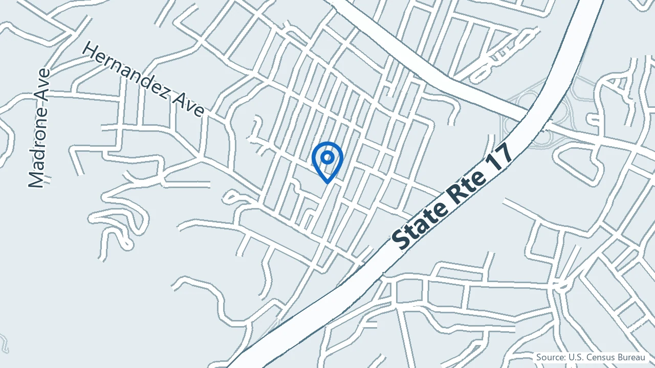 Map showing South Bay Behavioral Health in Los Gatos, California