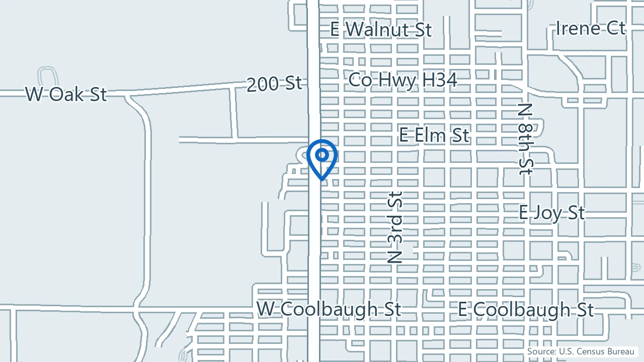 Map showing Waubonsie Mental Health Center in Red Oak, Iowa