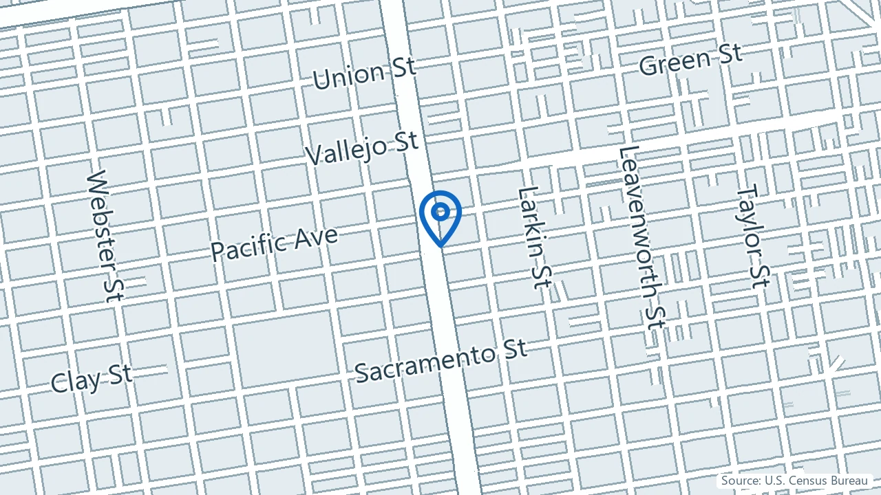 Map showing Bay Psychiatric Associates in San Francisco, California