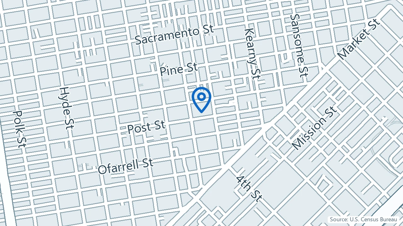 Map showing Mindful Health Solutions in San Francisco, California