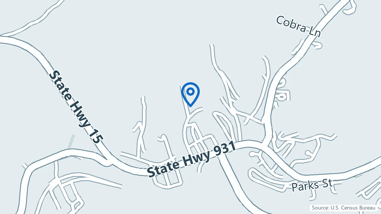 Map showing Mountain Comprehensive Health Corporation in Whitesburg, Kentucky