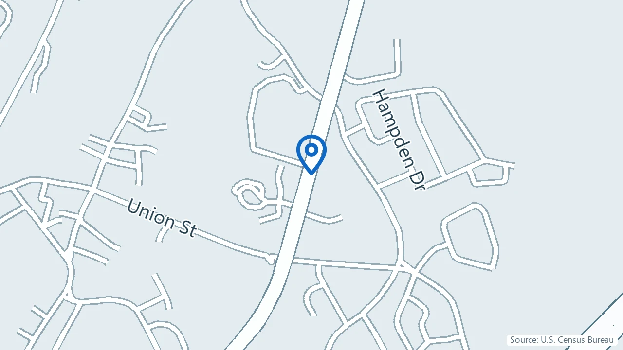 Map showing Oasis Behavioral Health Center in Norwood, Massachusetts