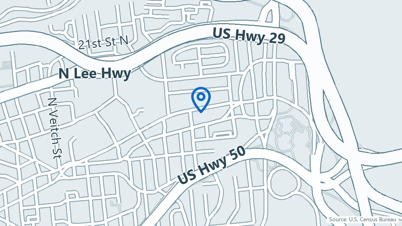 Map showing Lucid Ketamine and Wellness in Arlington, Virginia