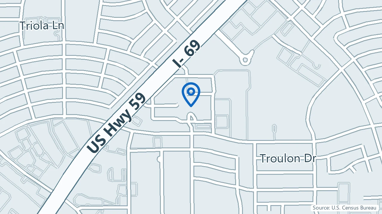 Map showing MindVibe in Houston, Texas
