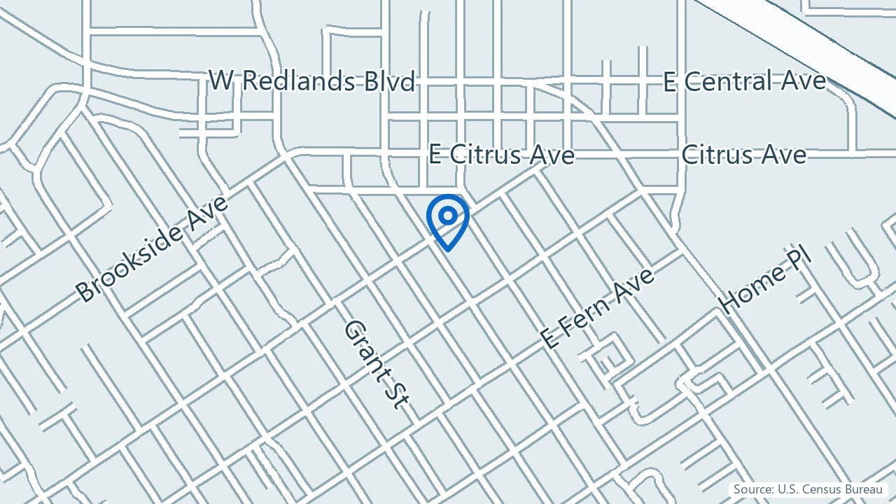 Map showing Be Well Inland Empire Ketamine Institute in Redlands, California