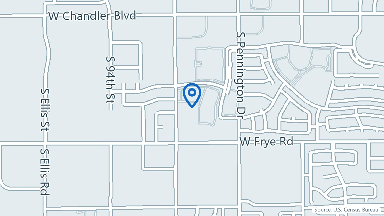 Map showing Sahara Behavioral Health in Chandler, Arizona