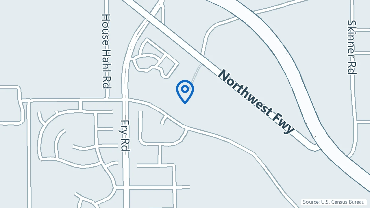 Map showing PsychPlus in Cypress, Texas