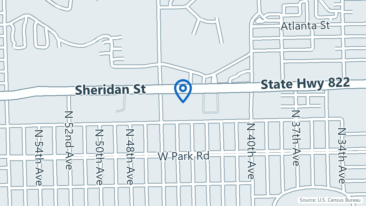 Map showing NeuroPain Health in Hollywood, Florida