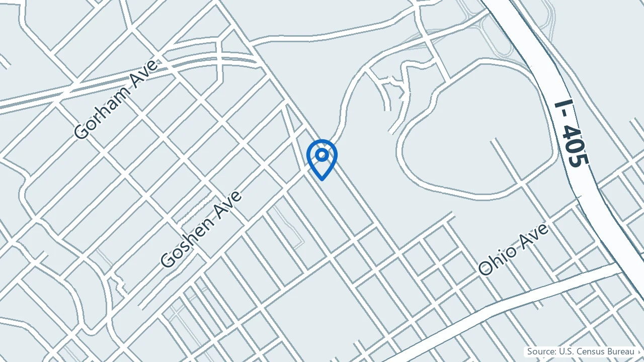 Map showing Los Angeles TMS Institute, Inc. in Los Angeles, California