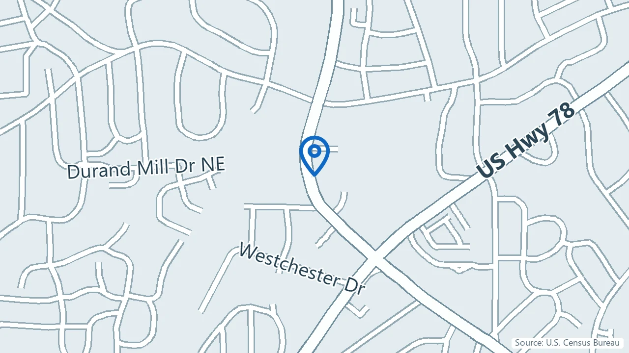 Map showing Amy Buesing, Psy.D., BCC in Decatur, Georgia