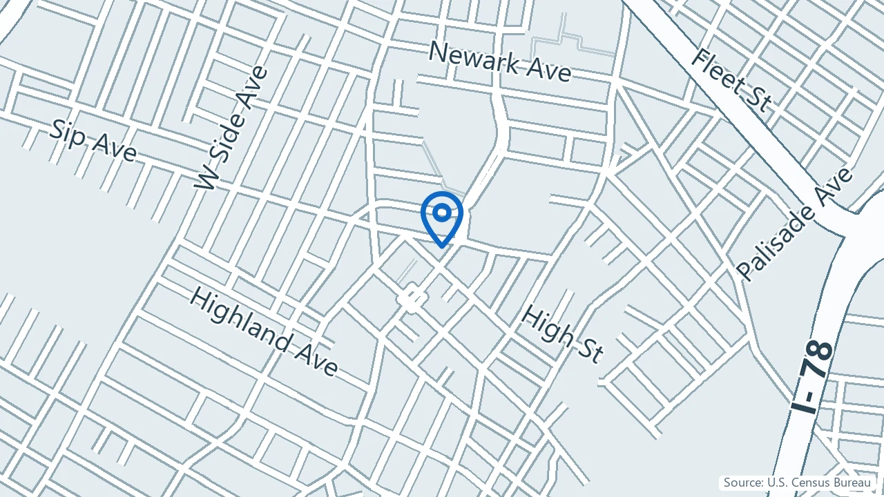 Map showing New Jersey Ketamine Center in Jersey City, New Jersey