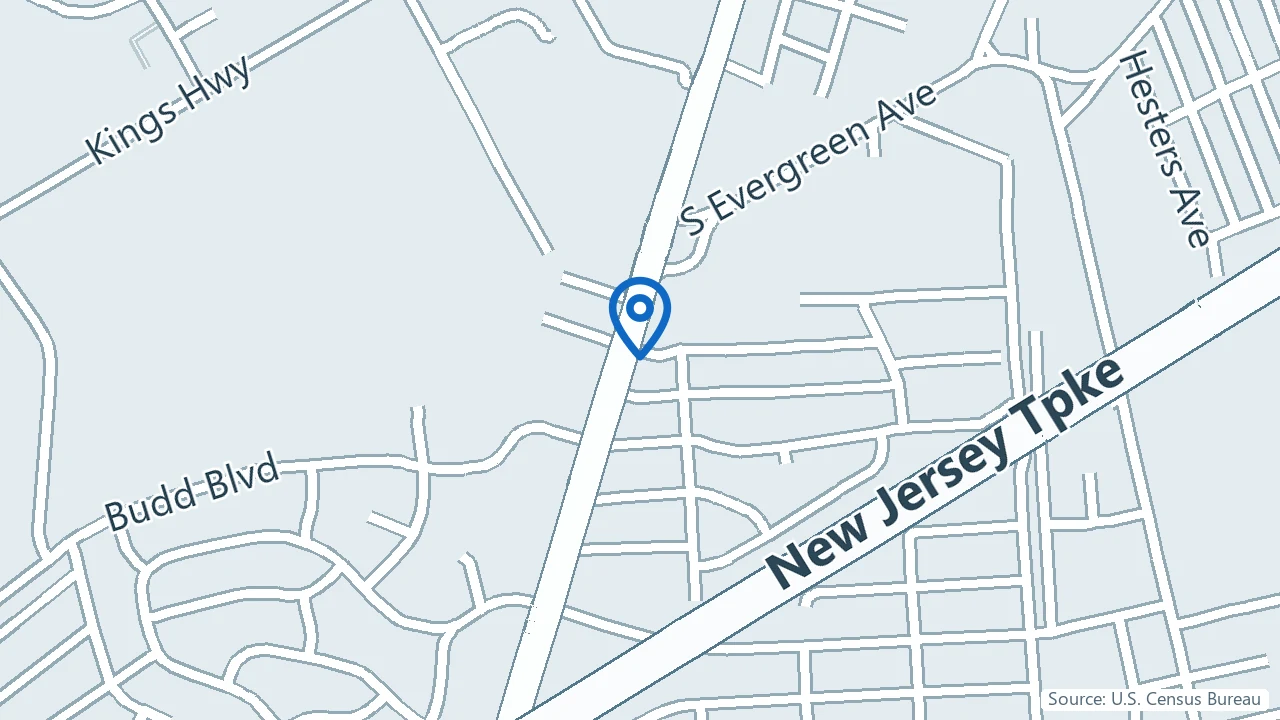 Map showing Relievus Pain Management in Woodbury Heights, New Jersey