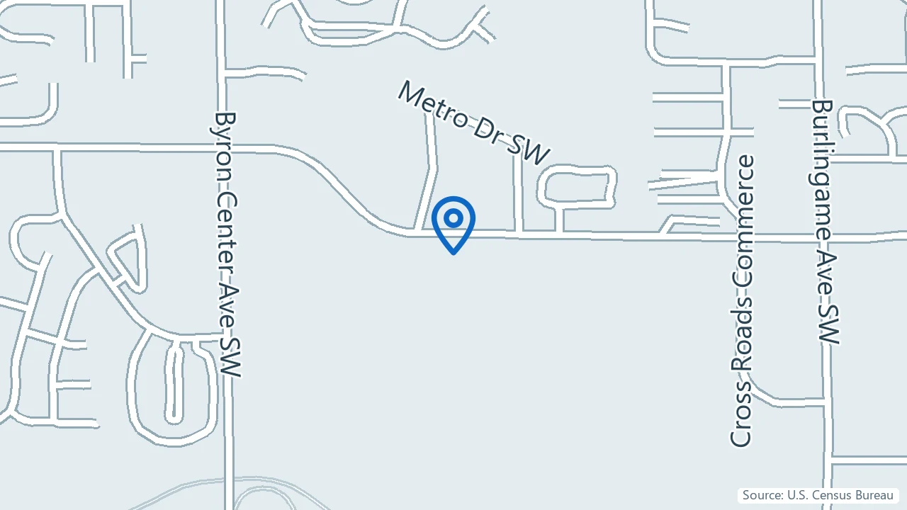 Map showing West Michigan Ketamine Clinics in Wyoming, Michigan